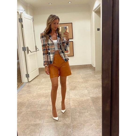 Jason Wu Collection Brown Vegan Faux Leather High Rise Shorts Size 4‎ - Picture 9 of 9